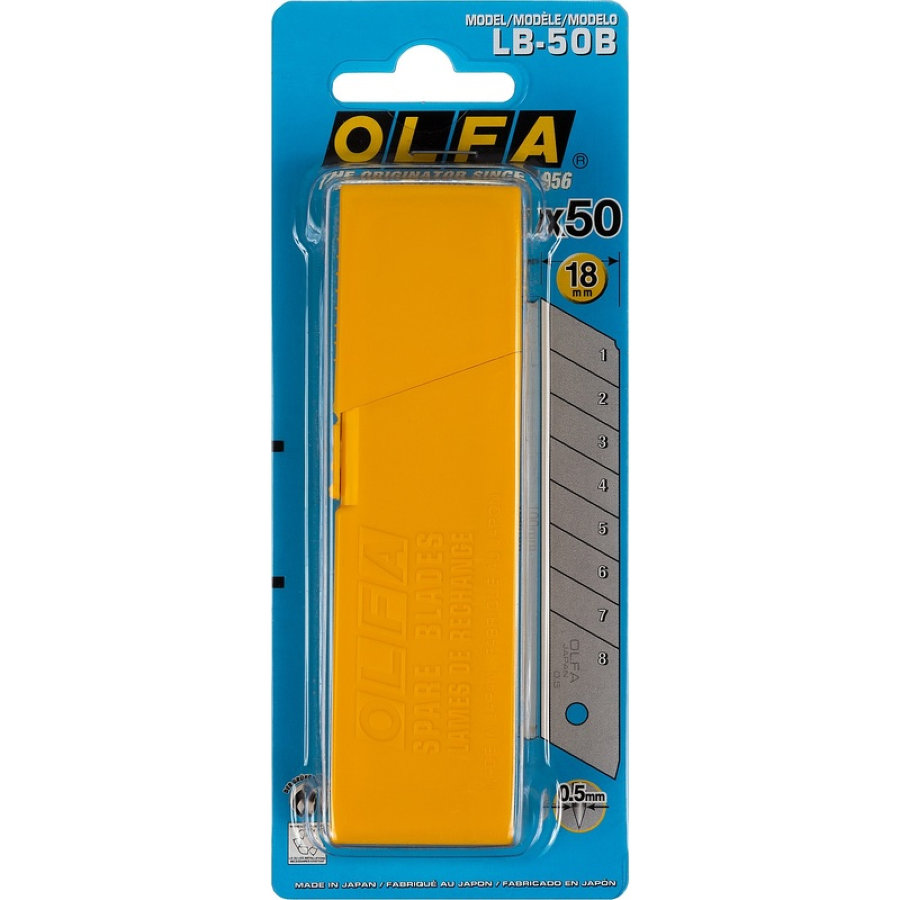 Лезвия сменные Olfa OL-LB-50 18 мм сегментированные (50 штук в упаковке)