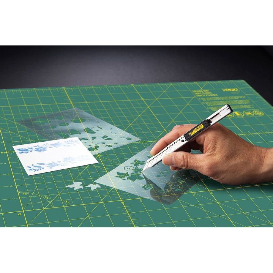 Нож канцелярский Olfa OL-SAC-1 для графических работ с корпусом из нержавеющей стали (ширина лезвия 9 мм)