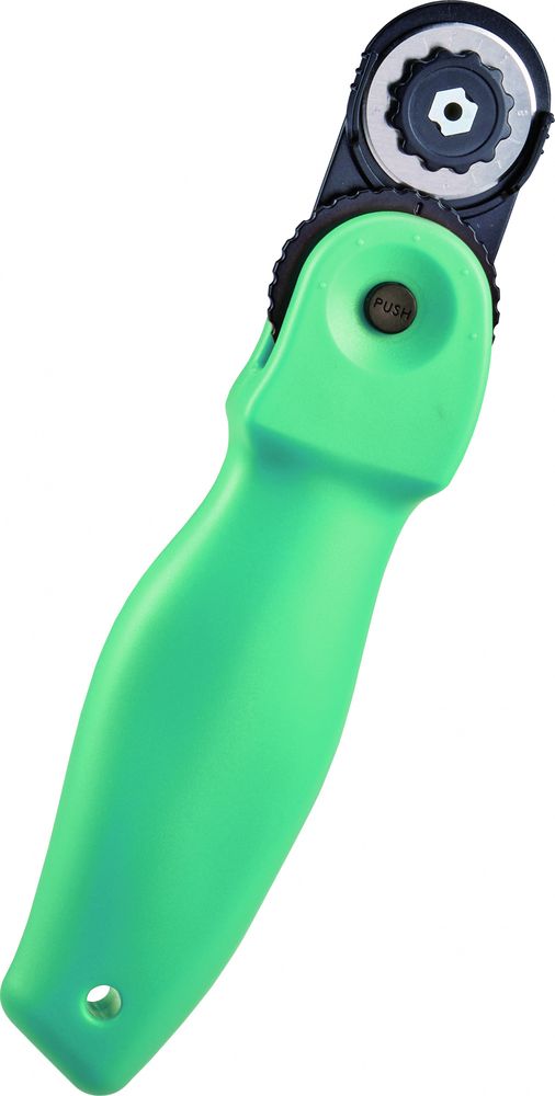 Нож роликовый Kw-Trio 03806BLUE диам.лез.28мм выдвижное лезвие пластик голубой (упак.:1шт) блистер