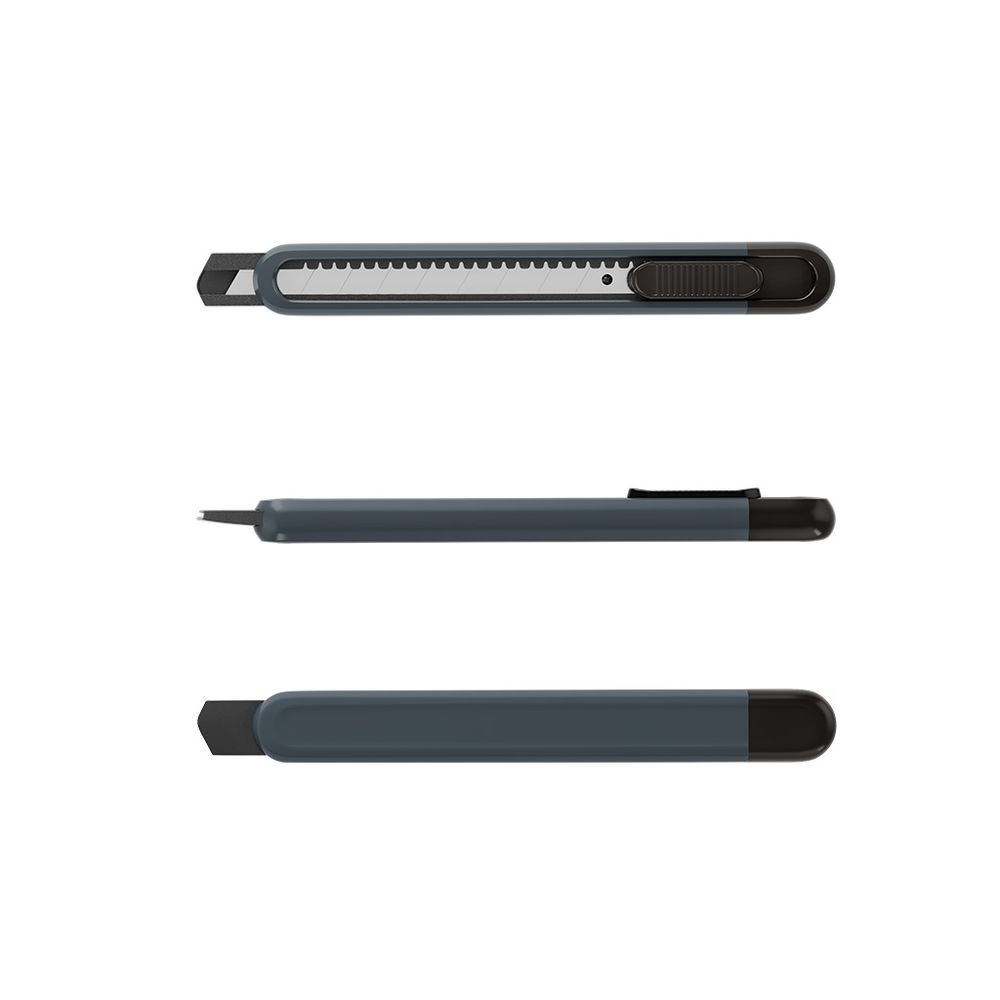 Нож канцелярский ErichKrause Butterfly Classic, с автоматической фиксацией лезвия, 9мм, серый (в блистере по 1 шт.)