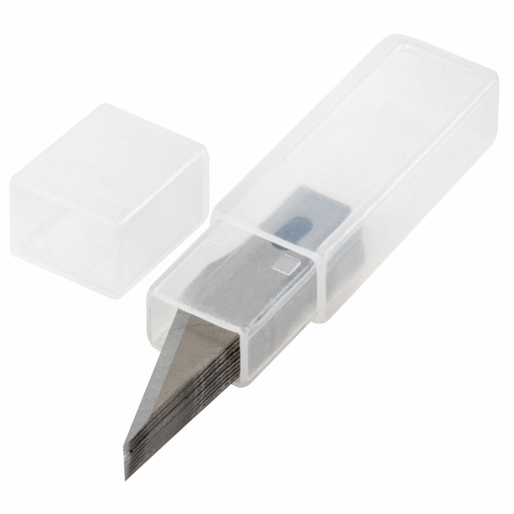 Нож макетный (скальпель) STAFF, 11 лезвий в комплекте, металлический корпус, блистер