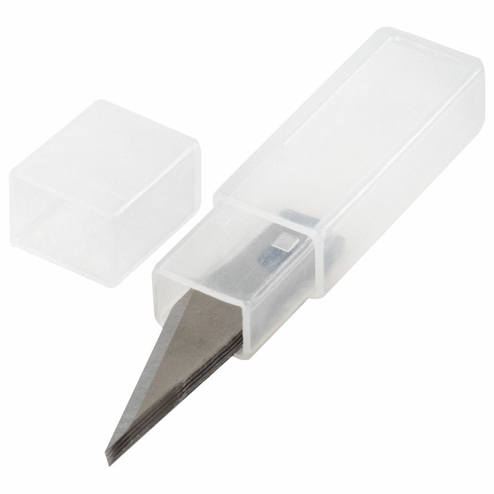 Нож макетный (скальпель) STAFF, 6 лезвий в комплекте, металлический корпус, блистер