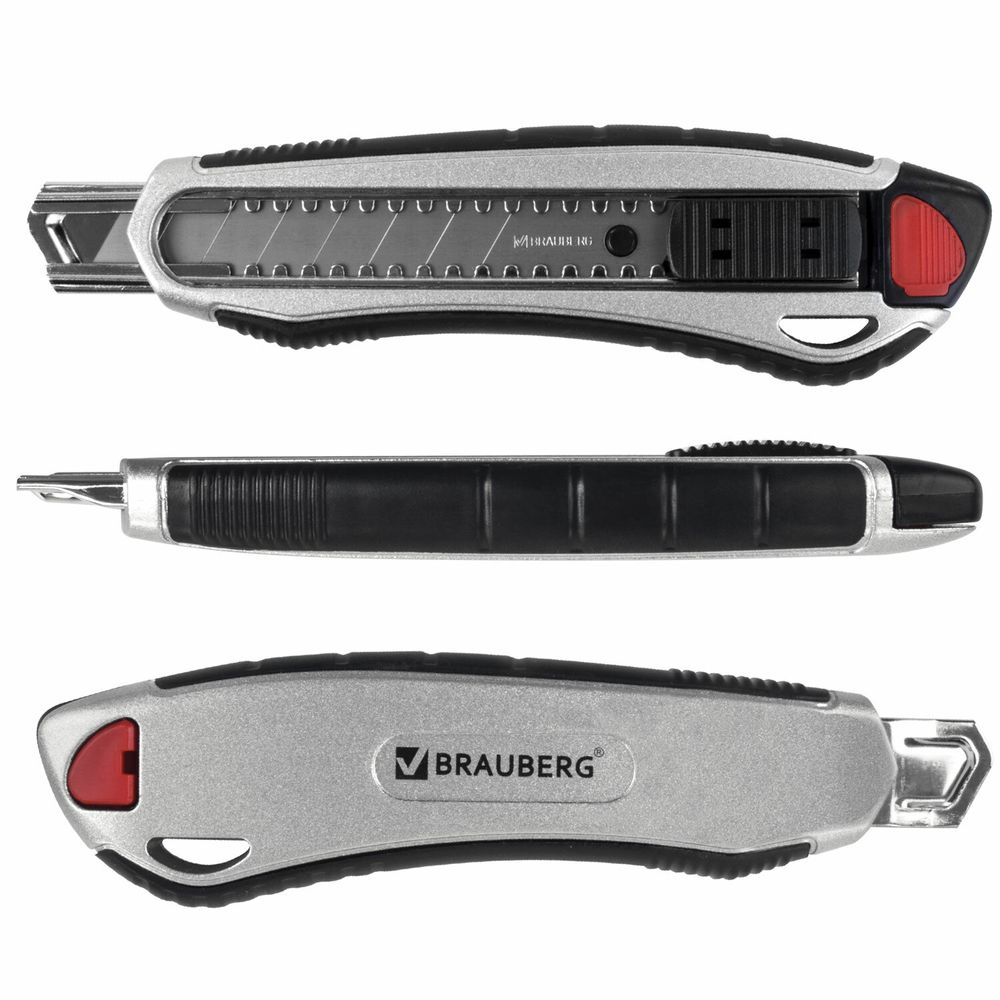Нож канцелярский мощный 18 мм BRAUBERG