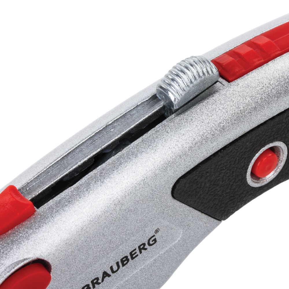 Нож универсальный мощный BRAUBERG "Professional", 6 лезвий в комплекте, фиксатор, металл