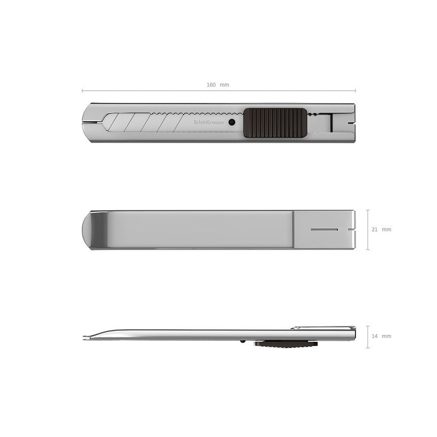 Нож канцелярский ErichKrause Ferro Light, с автоматической фиксацией лезвия, 18 мм 