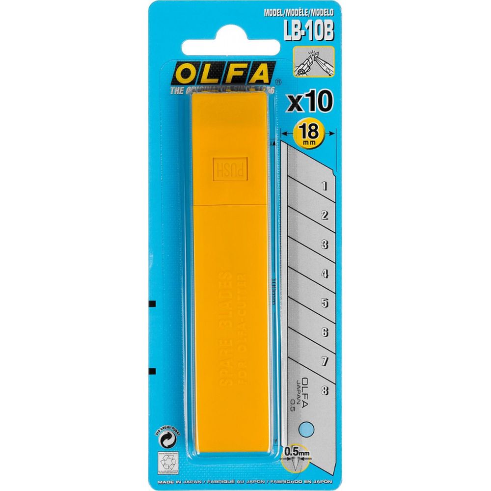 Запасные лезвия 18мм, 10шт/уп OLFA LB-10B