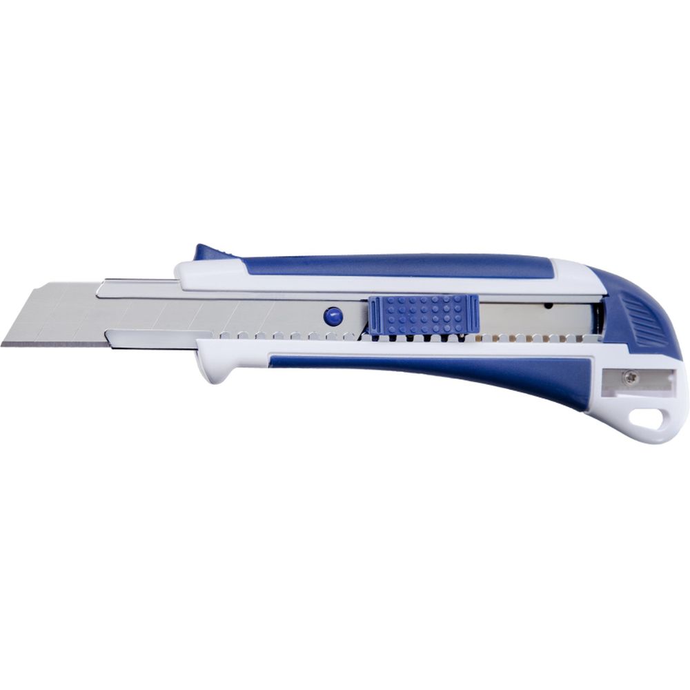 Канцелярский нож 18мм Attache Selection с антискользящими вставками и точилкой, блистер