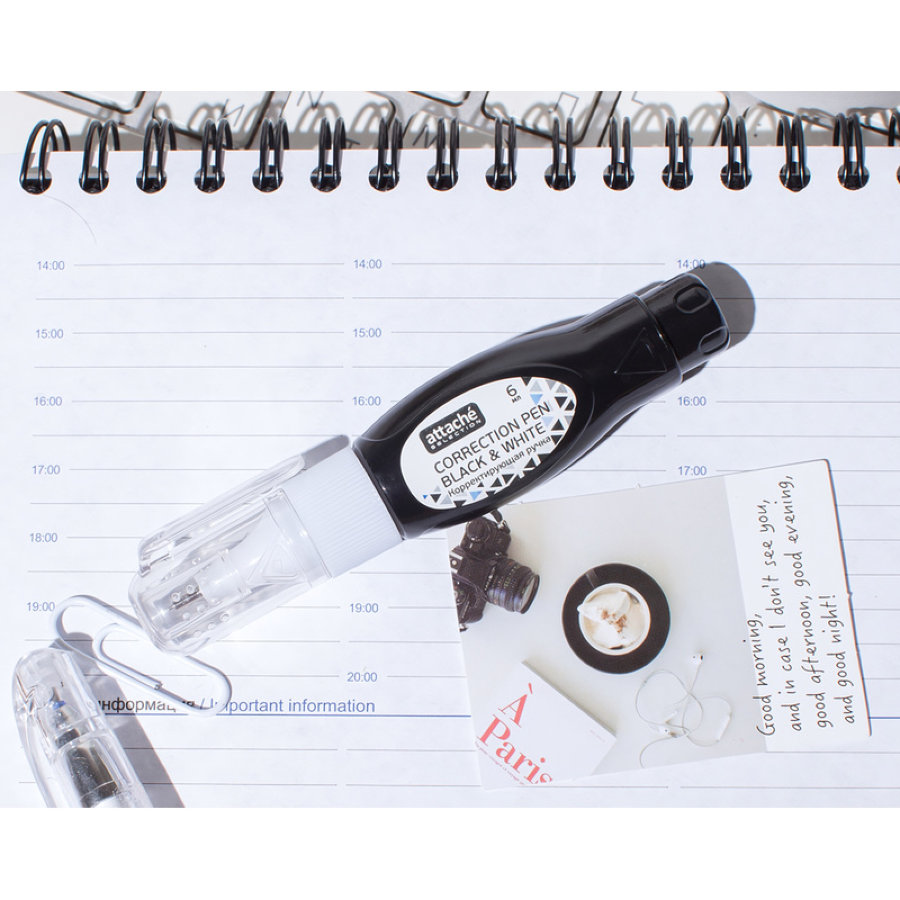 Корректирующий карандаш Attache Selection Black&White 6 мл (быстросохнущая основа) 