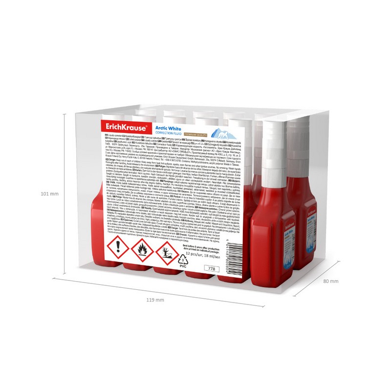 Корректирующий карандаш Erich Krause Arctic White 18мл, флакон