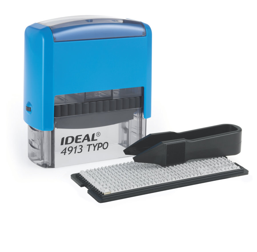 Самонаборный штамп IDEAL, 5 строк, 58х22мм, (4913/DB TYPO), черный, 2 кассы