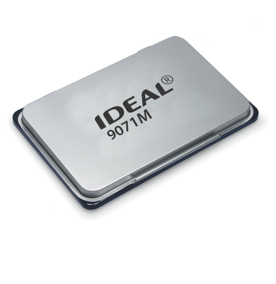 Штемпельная подушка настольная метал. 9071M IDEAL 90х56мм, синяя 