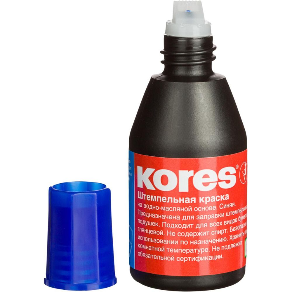Краска штемпельная  Kores, 27 мл, синий