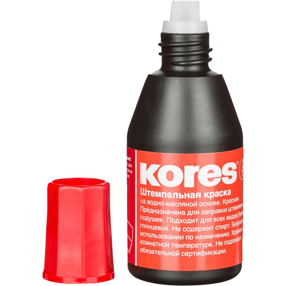 Краска штемпельная  Kores, 27 мл, красный