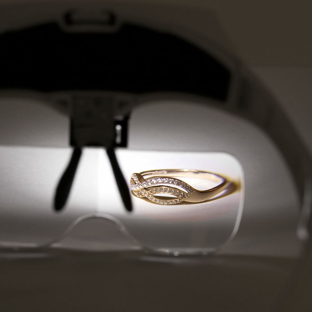 Лупа налобная с LED-ПОДСВЕТКОЙ, 5 сменных линз 95х33 мм, увеличение 1,0 - 3,5, BRAUBERG