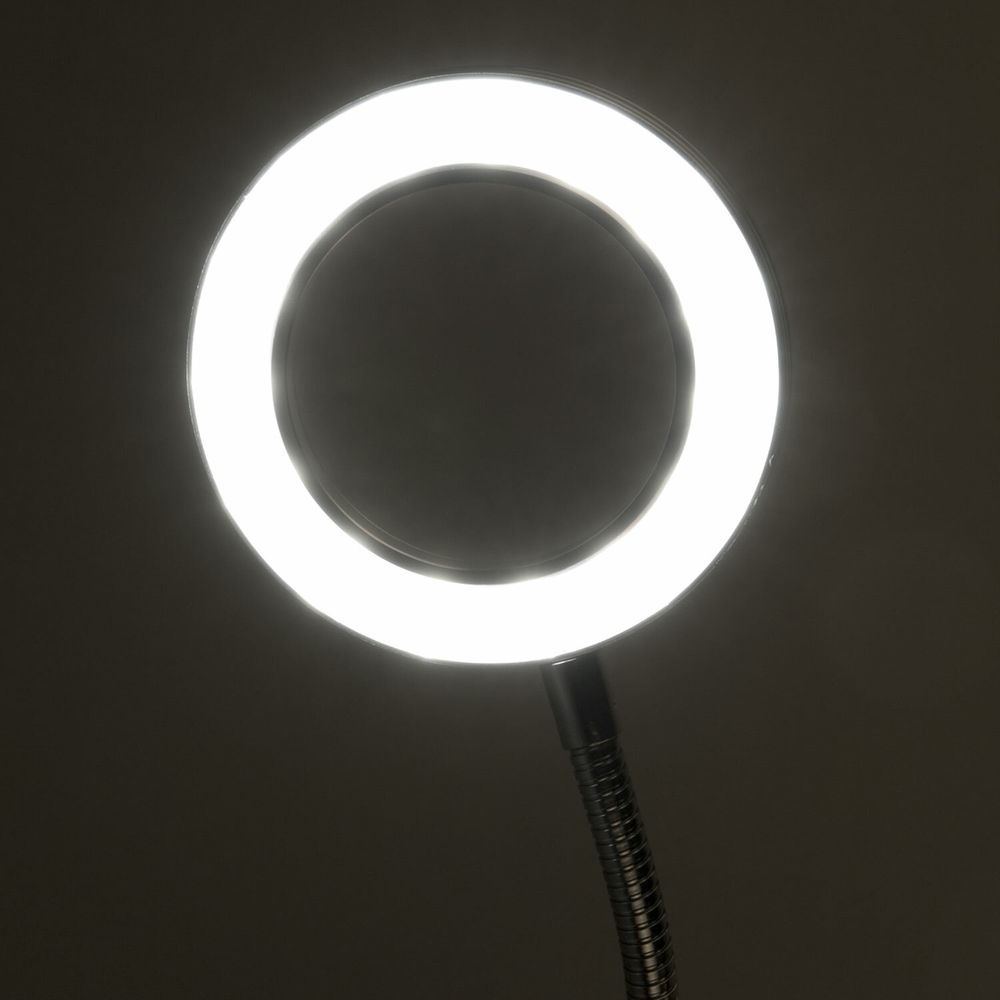 Лупа настольная на прищепке с LED ПОДСВЕТКОЙ, диаметр 75 мм, увеличение 3, BRAUBERG