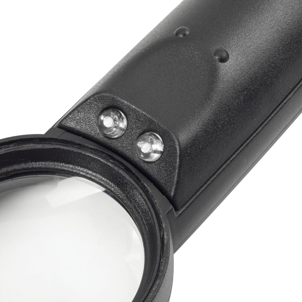 Лупа просмотровая BRAUBERG, С ПОДСВЕТКОЙ, диаметр 37 мм, увеличение 8, корпус черный