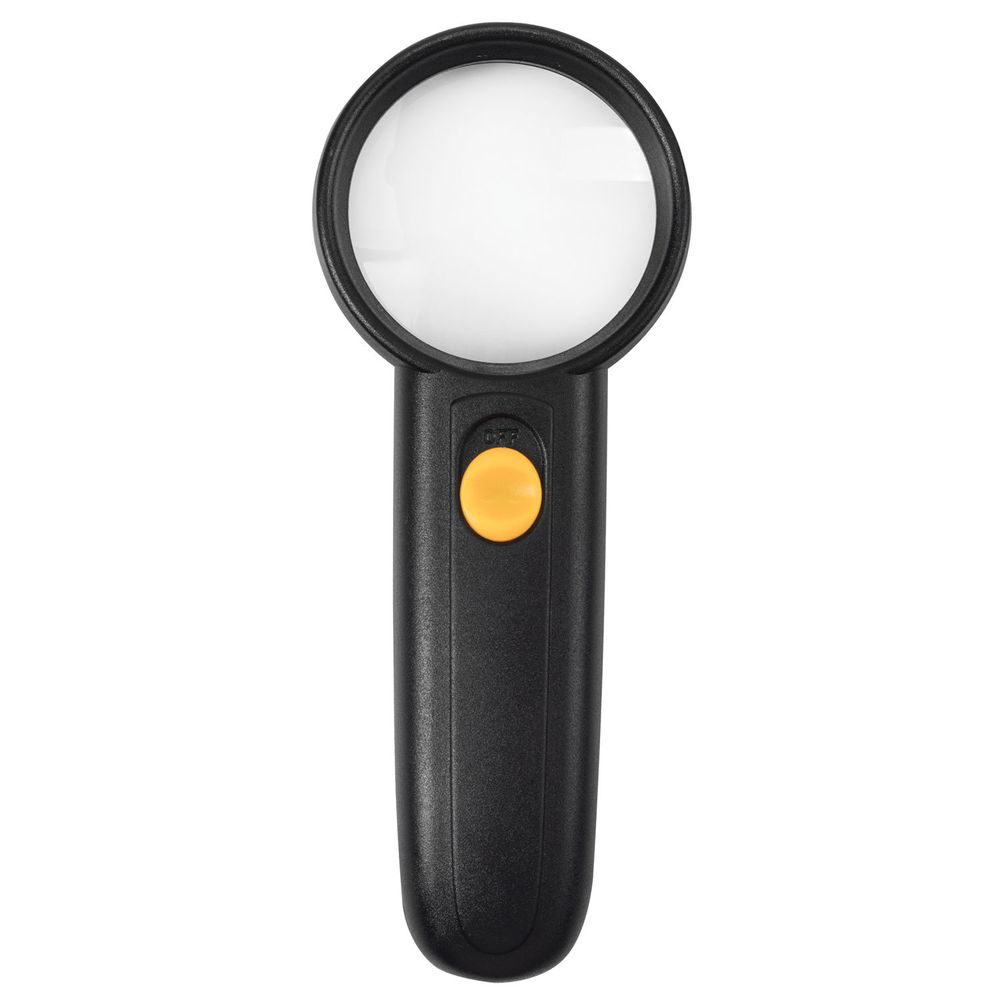 Лупа просмотровая BRAUBERG, С ПОДСВЕТКОЙ, диаметр 50 мм, увеличение 5, корпус черный