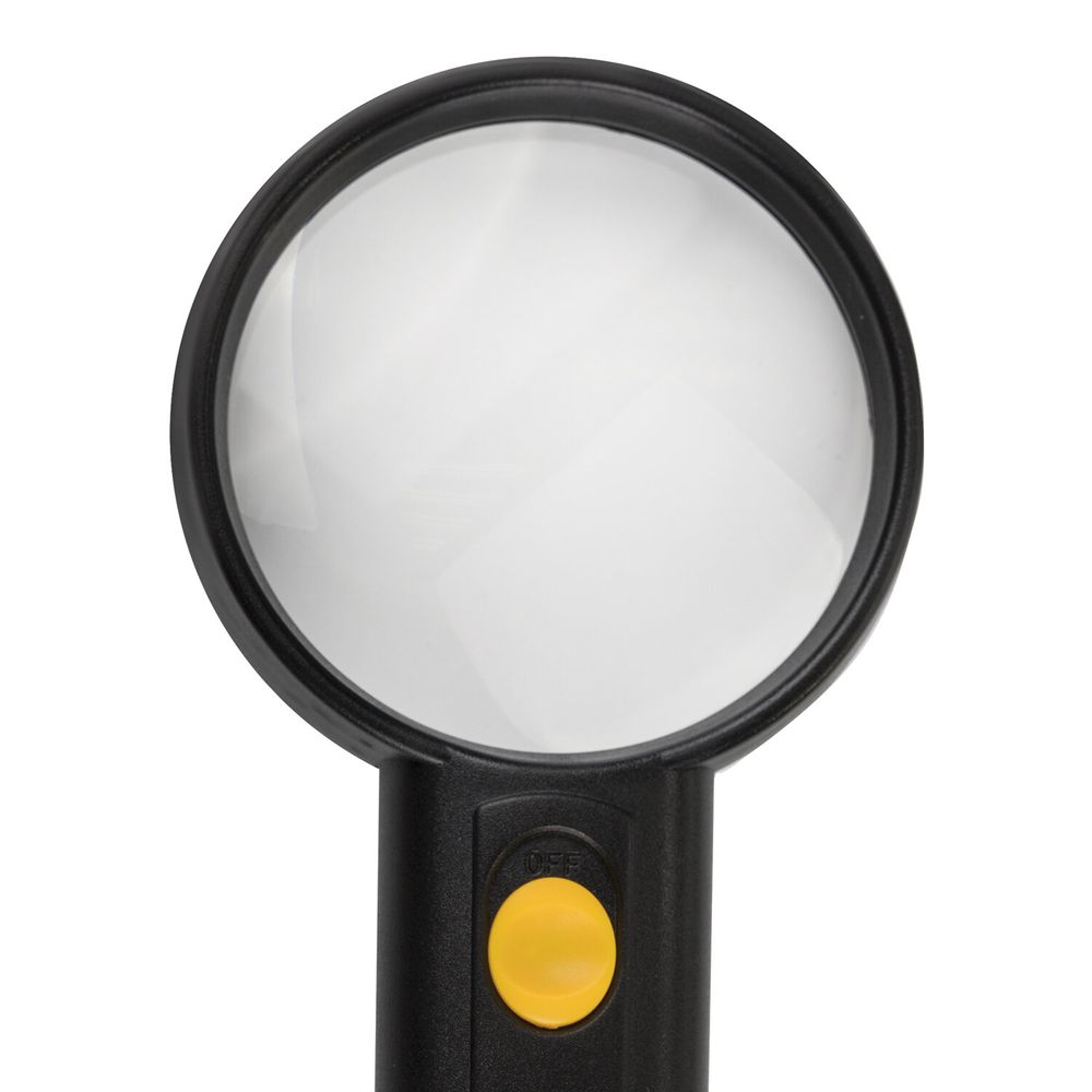 Лупа просмотровая BRAUBERG, С ПОДСВЕТКОЙ, диаметр 75 мм, увеличение 3, корпус черный