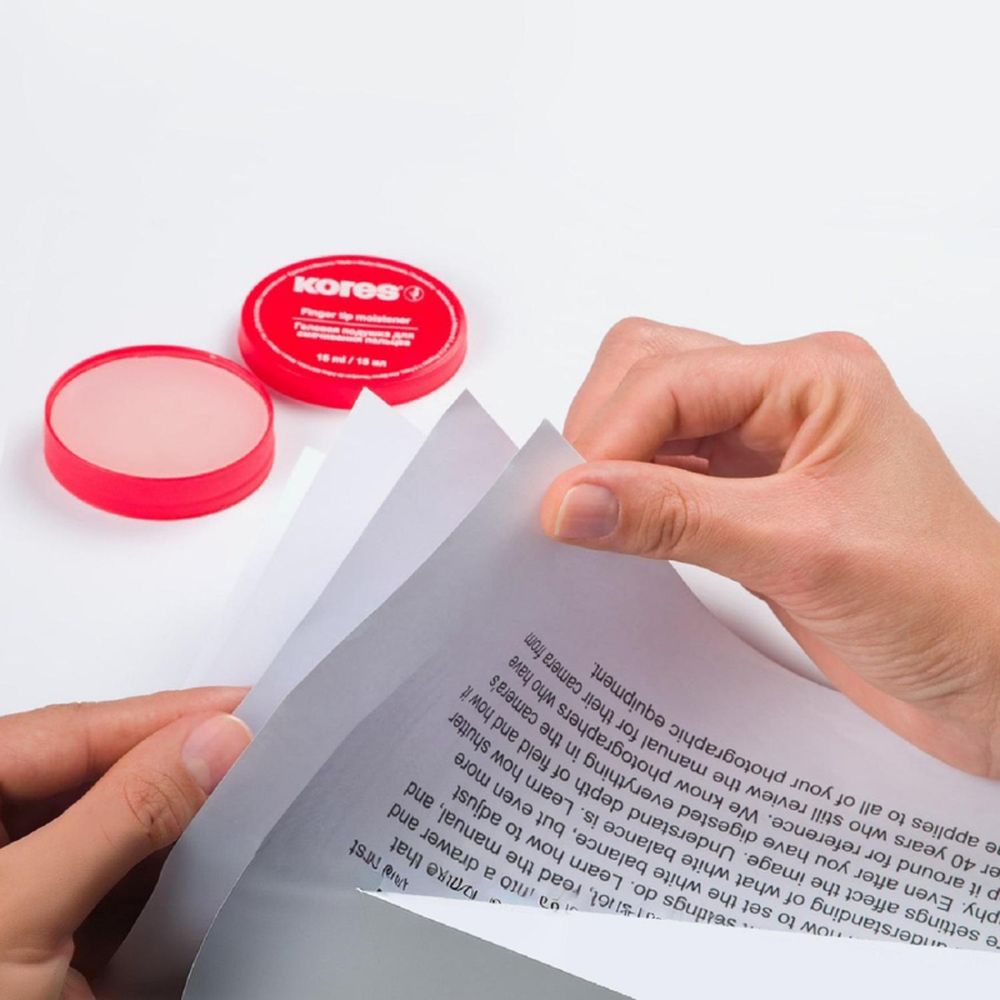 Подушка для смачивания пальцев гелевая Kores, 15 мл