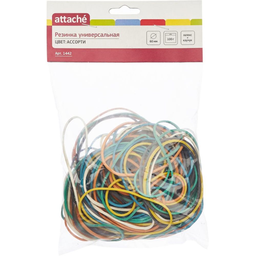 Резинка-кольцо Attache, 60мм, 100гр, ассорти