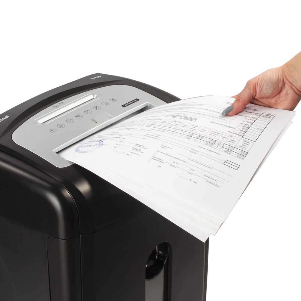 Уничтожитель (шредер) BRAUBERG S18-S, БЕСШУМНЫЙ, 2 уровень секретности, полоски 6 мм,18 листов, 28 л