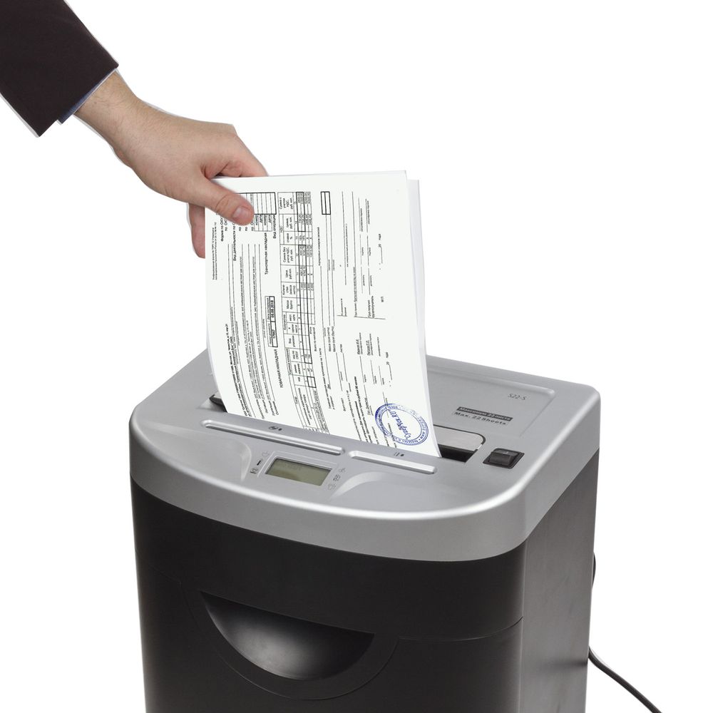 Уничтожитель (шредер) BRAUBERG S22-S, 2 уровень секретности, полоски 4 мм, 22 листа, 34 л, CD