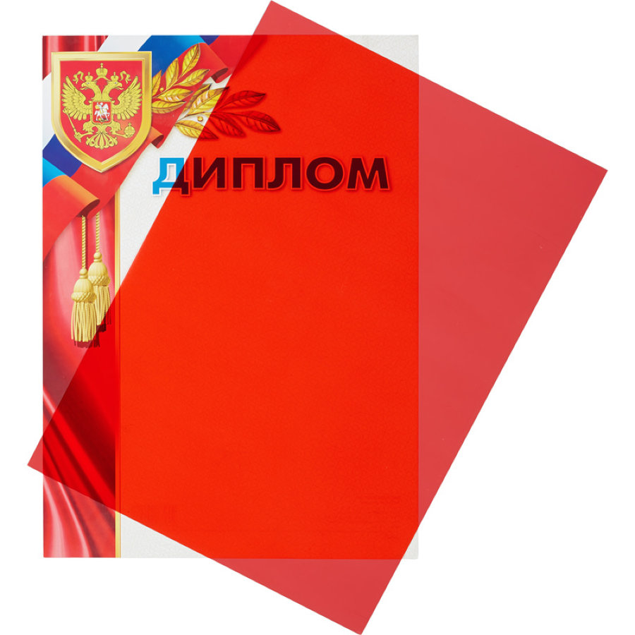 Лист А4 обложечный пластик ProMega Office, 0,20мм, 100шт/уп, прозр. красный 