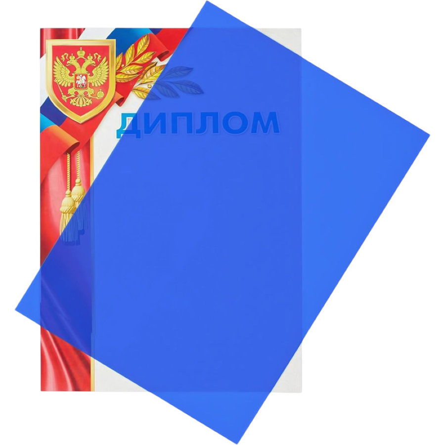 Лист А4 обложечный пластик ProMega Office, НЕпрозр., 0,28мм, 100шт/уп, пластик, синий 