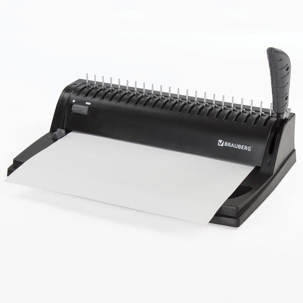 Переплетная машина для пластиковой пружины BRAUBERG B8, пробивает до 8 листов, сшивает до 125 листов