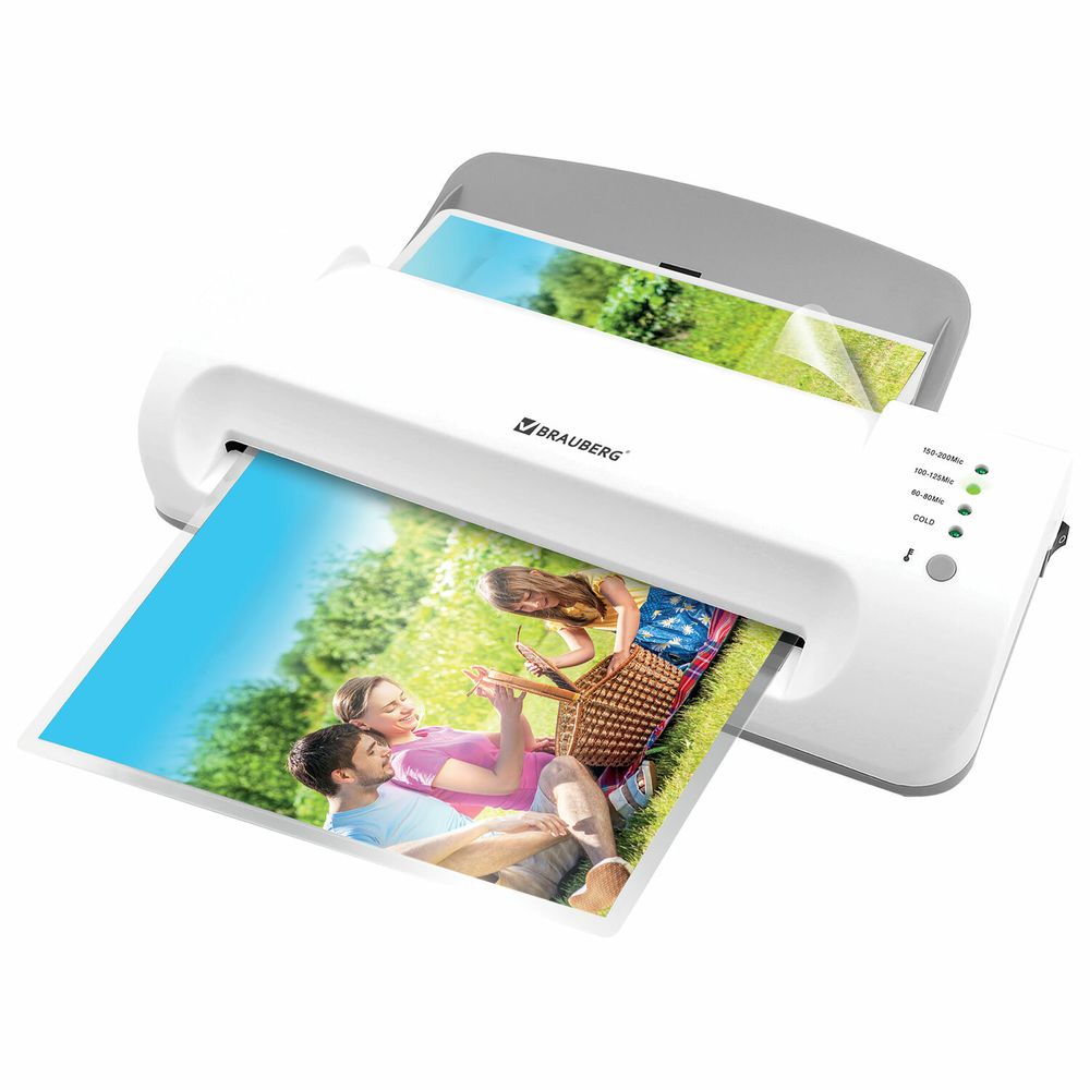 Ламинатор BRAUBERG SILVER MAX A4, толщина пленки 60-200 мкм, скорость 32 см/мин