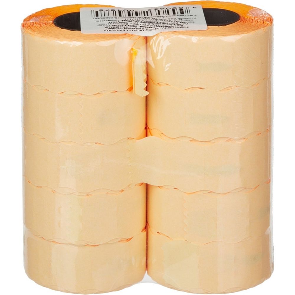 Этикет-лента 26*16 мм, волна, 1000 этикет/рул, оранжевый