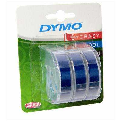 Лента для принтера Dymo Omega, 9 мм*3 м, голубой, шрифт-белый