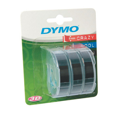 Лента для принтера Dymo Omega, 9 мм*3 м, черный, шрифт-белый