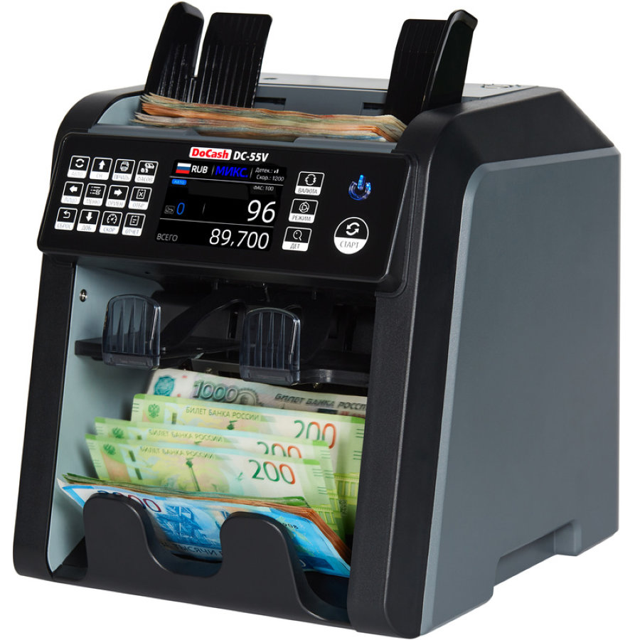 Счетчик банкнот двухкарманный DoCash DC-55V