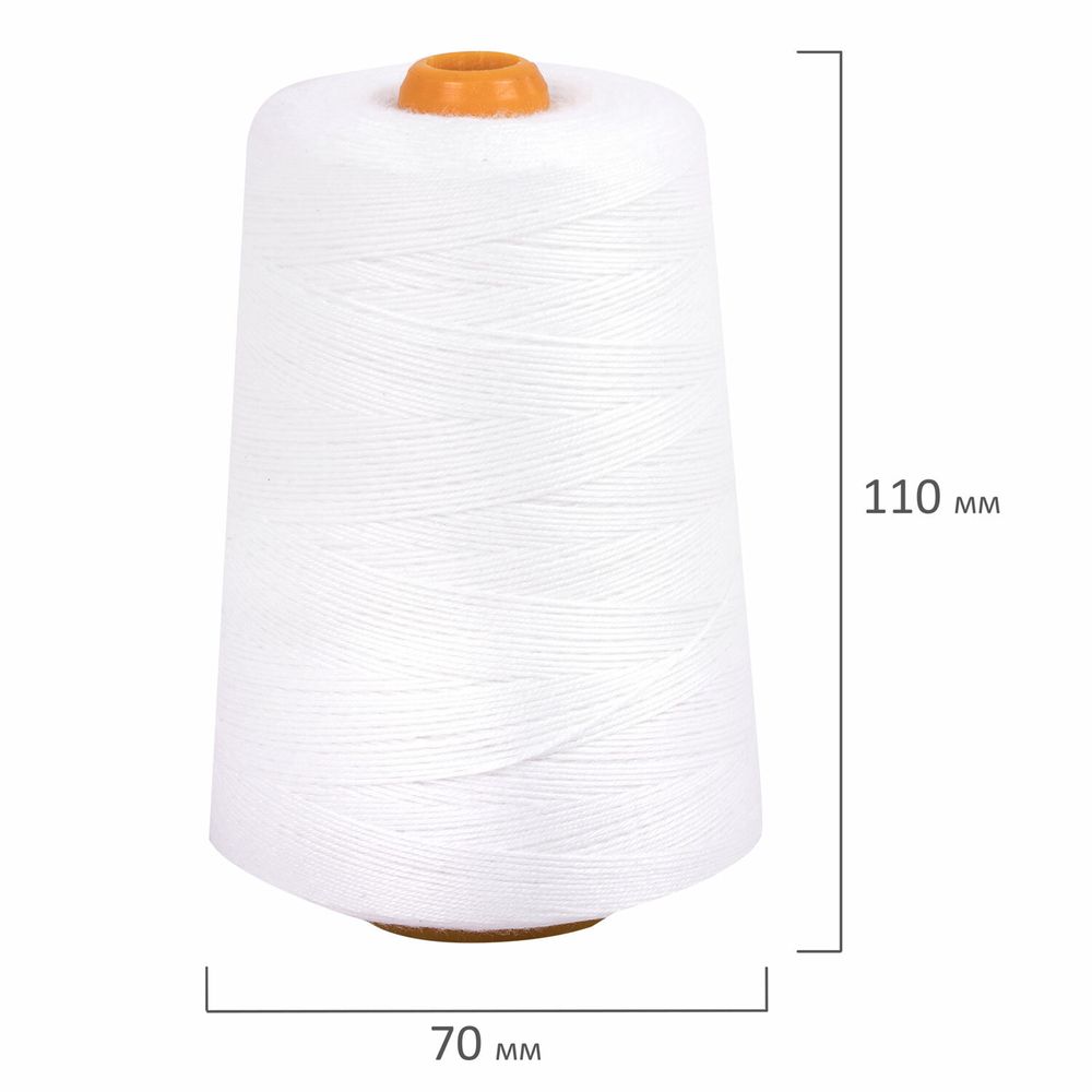 Нить лавсановая для прошивки, БЕЛАЯ диаметр 1 мм, 1000 м, ЛШ 210, BRAUBERG ORIGINAL