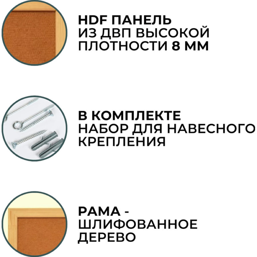 Доска 30х45 см Attache Economy HDF деревянная рама