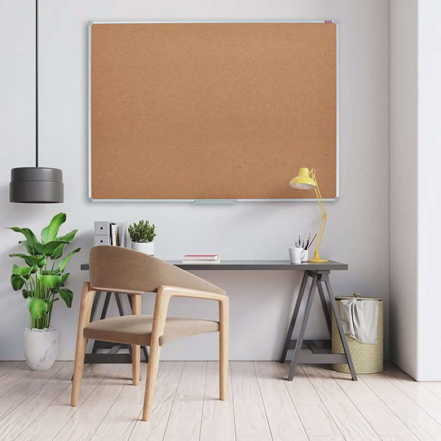 Доска пробковая 100x150 см Attache Iron, алюм.рама