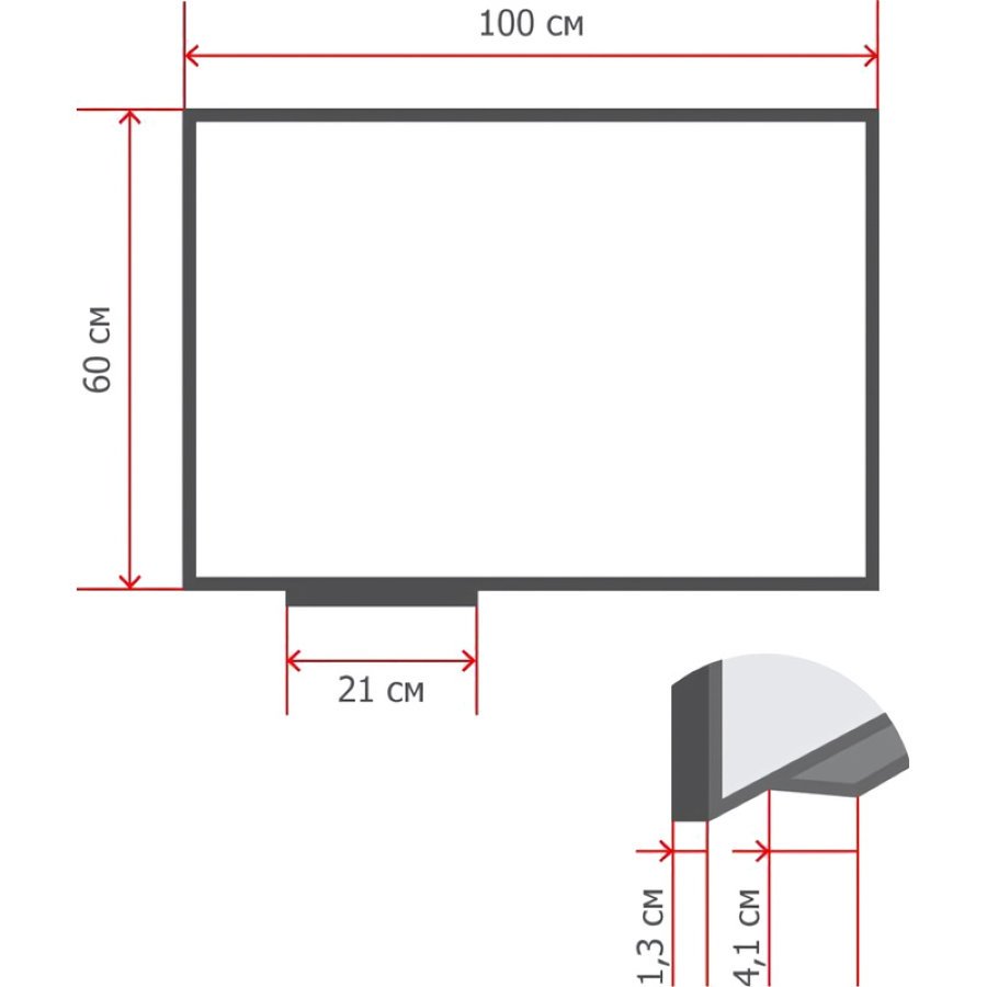Доска пробковая 60x100 см Attache Iron алюминиевая рамка