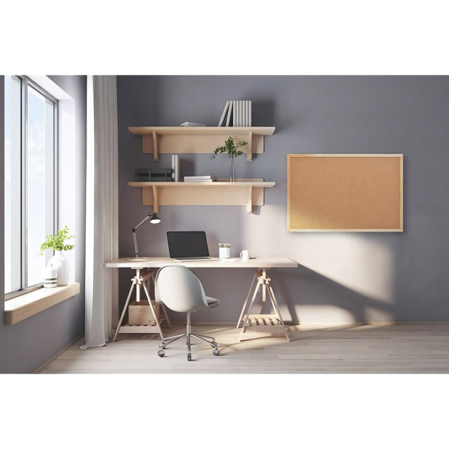 Доска пробковая 60х90 см Attache Economy Classic деревянная рамка