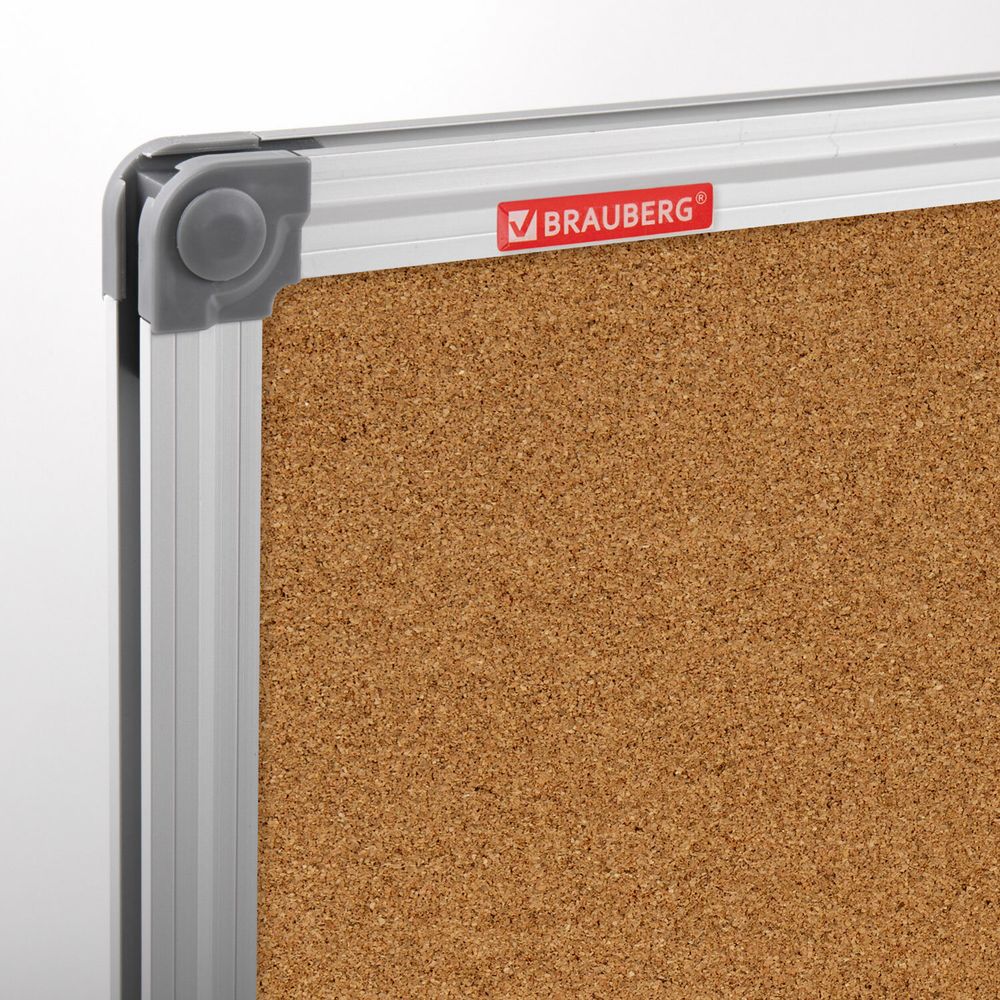 Доска пробковая для объявлений 90х120 см, алюминиевая рамка, BRAUBERG Extra