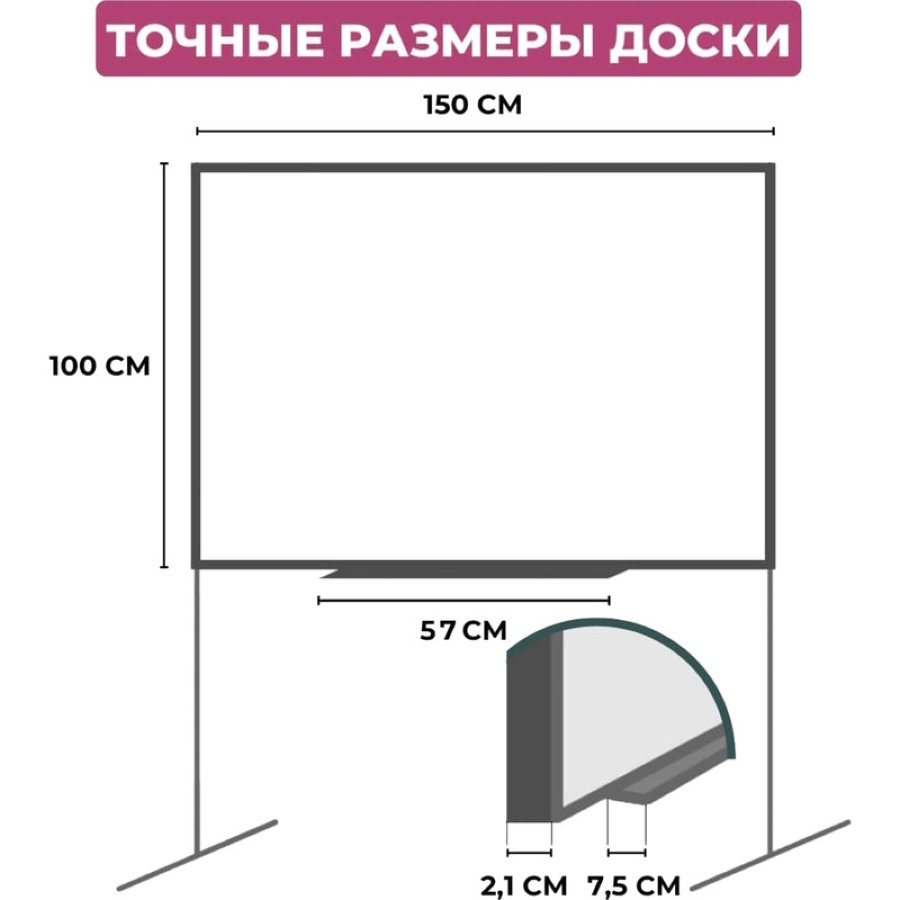 Доска магнитно-маркерная 100x150 см BoardSYS Twist лак (поворотная) 