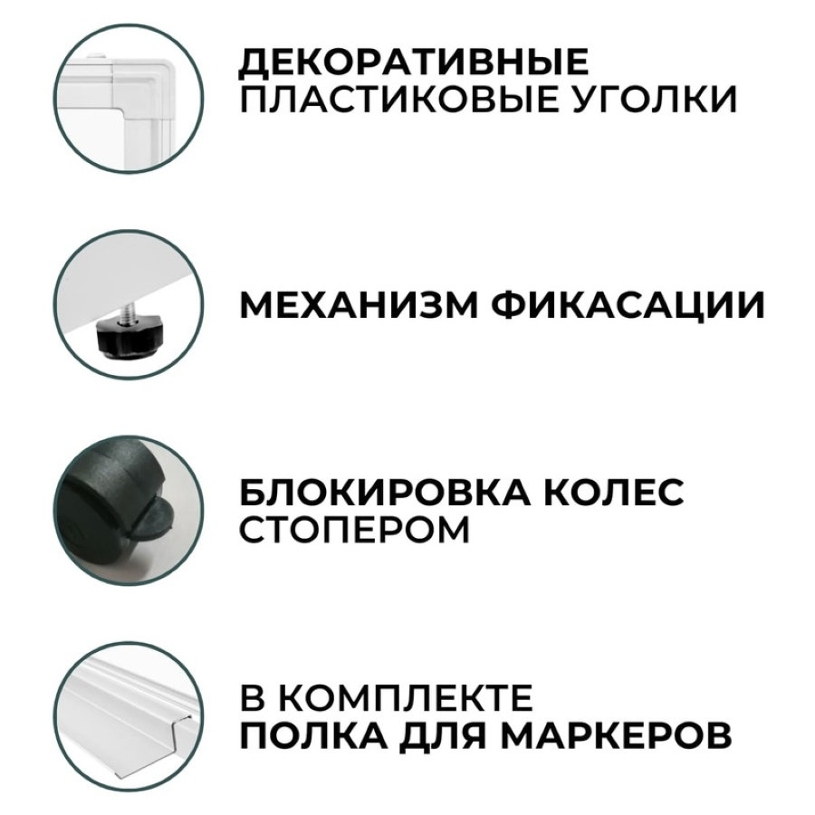 Доска магнитно-маркерная 100x120 см Attache Economy Twist (поворотная) 