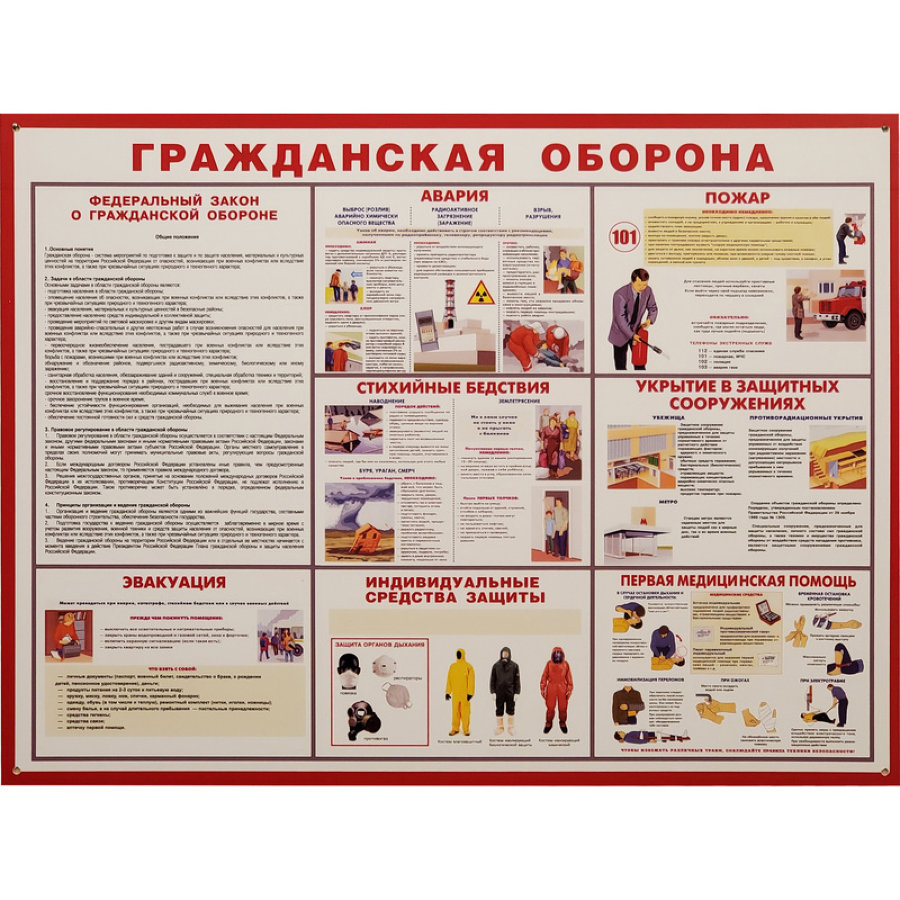 Информационный стенд Гражданская оборона (100x75 см) 949 Attache 