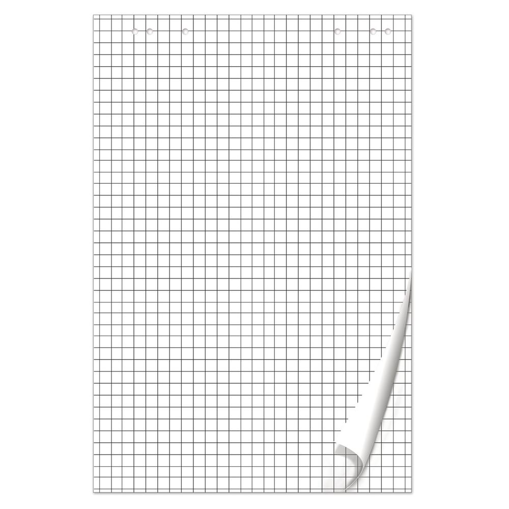 Блокнот для флипчарта ПЛОТНЫЙ 80 г/м2, BRAUBERG, 20 листов, КЛЕТКА, 67,5х98 см