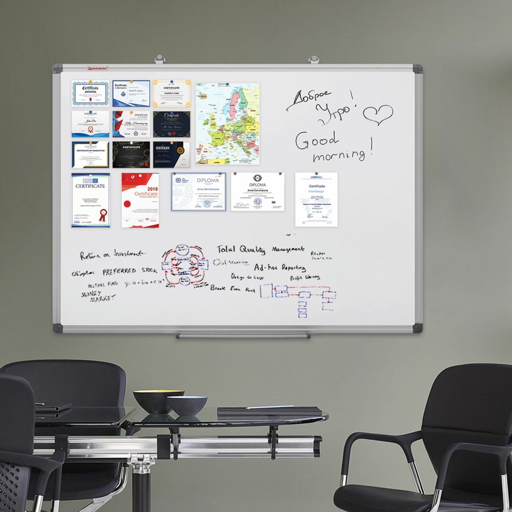 Доска магнитно-маркерная 120х180 см, алюминиевая рамка, BRAUBERG