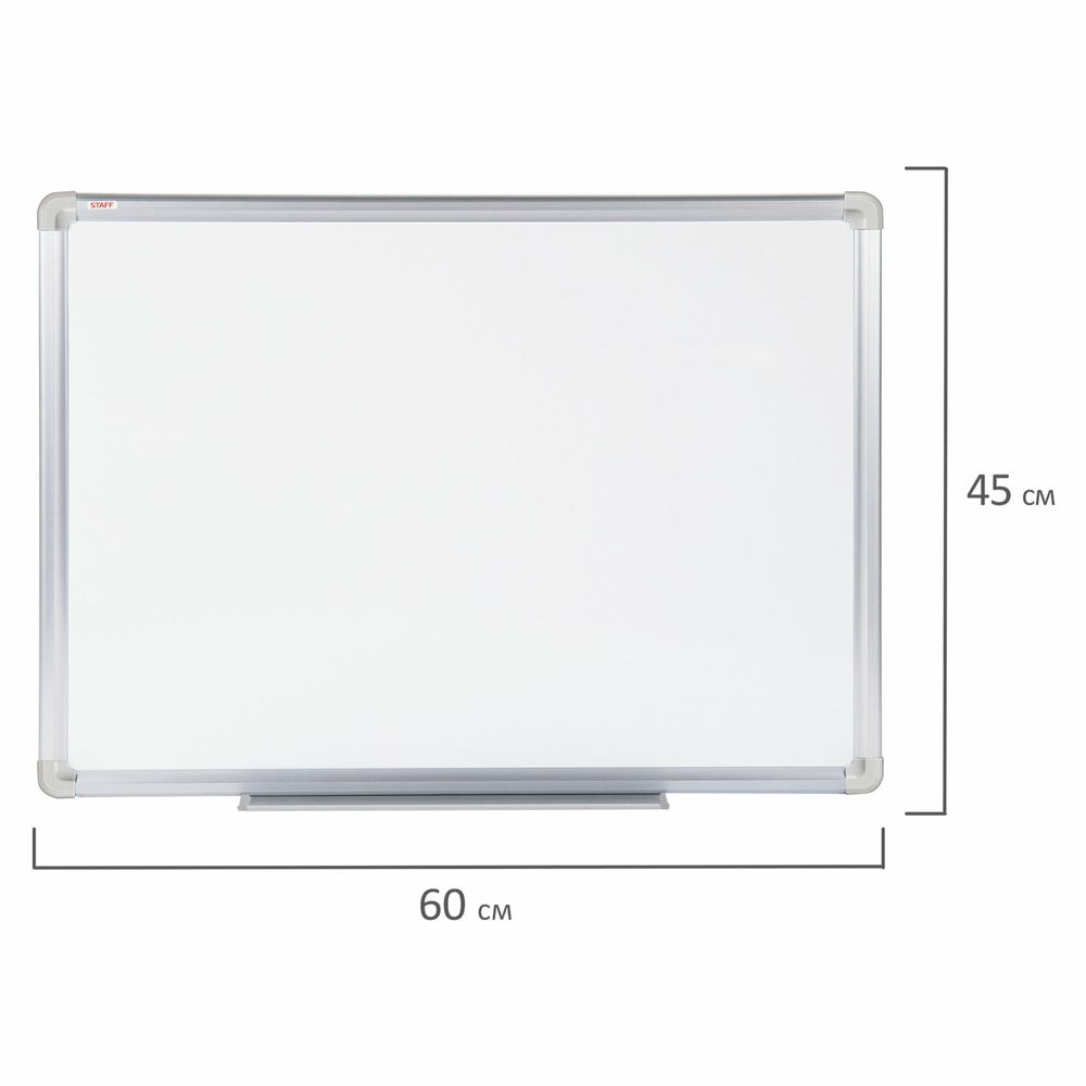 Доска магнитно-маркерная 45х60 см, алюминиевая рамка, ГАРАНТИЯ 10 ЛЕТ, STAFF