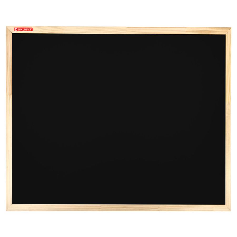Доска для мела магнитная 50х70 см, черная, деревянная рамка, BRAUBERG