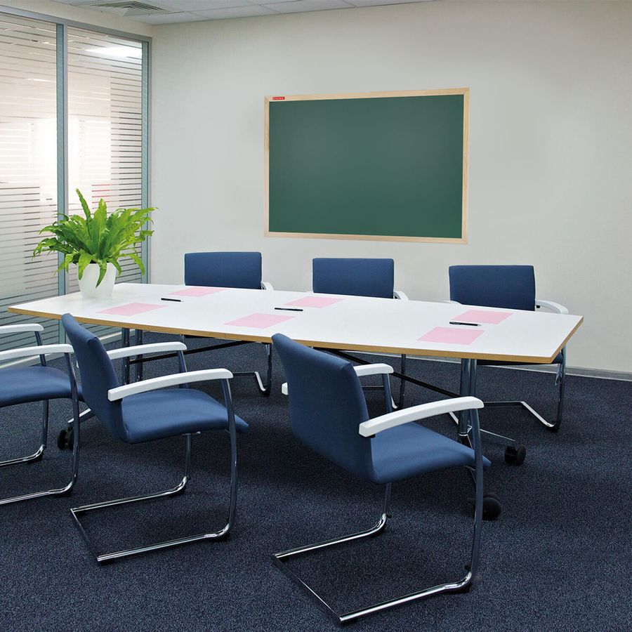 Доска для мела магнитная 60х90 см, зеленая, деревянная рамка, BRAUBERG