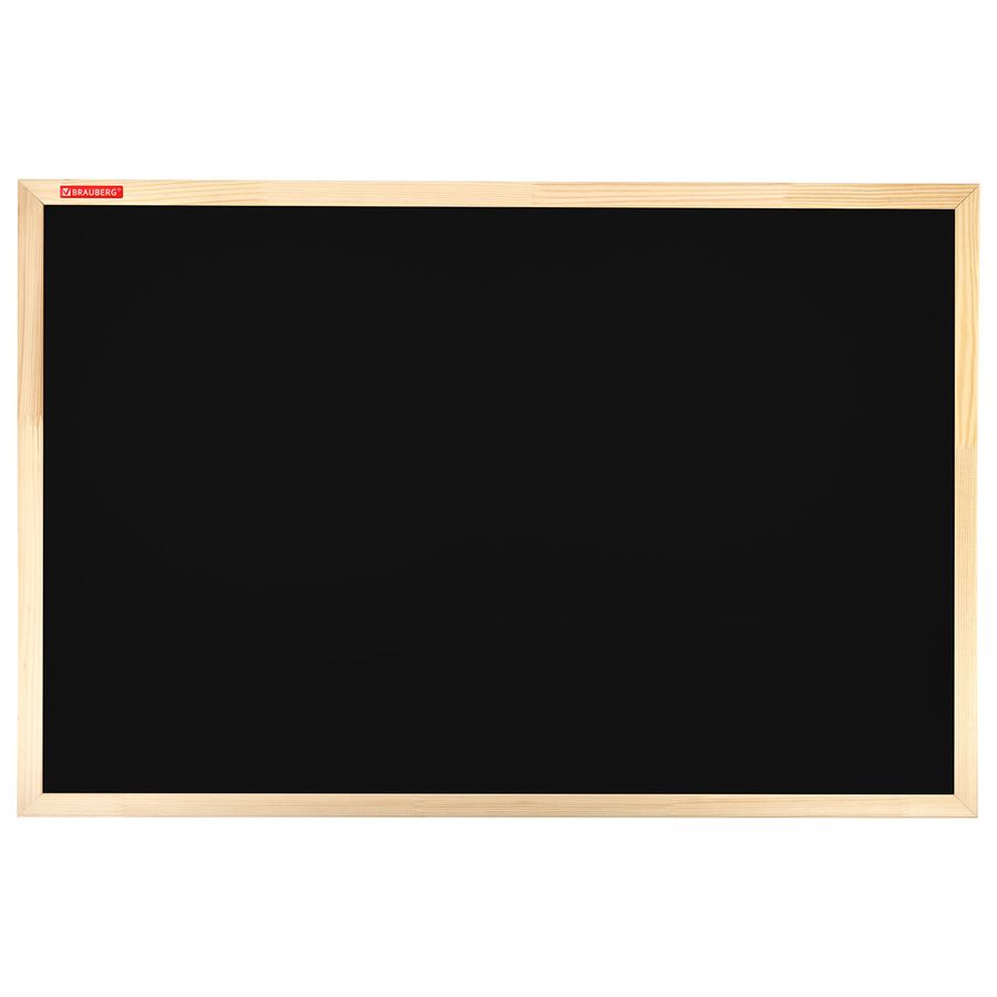 Доска для мела магнитная 60х90 см, черная, деревянная рамка, BRAUBERG