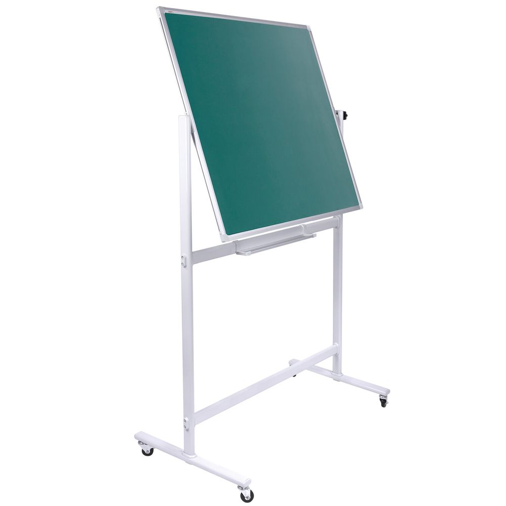 Доска для мела/магнитно-маркерная НА СТЕНДЕ 100х150 см, 2-сторонняя, зеленая/белая, STAFF